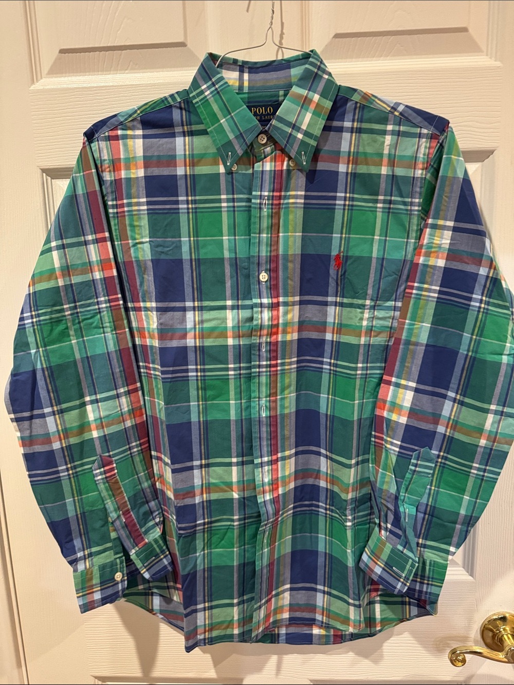 Polo by Ralph Lauren Blue & Green Plaid Button-Down Shirt